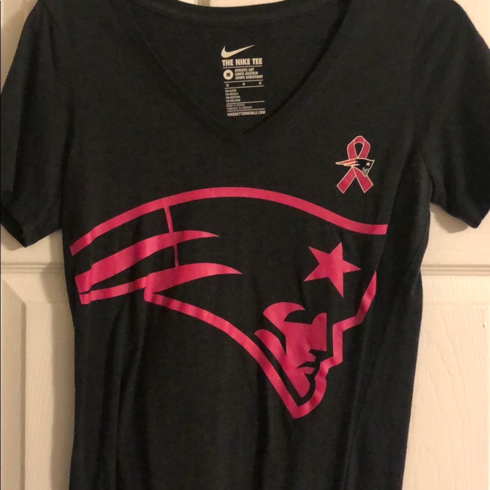 NIKE pink and dark grey PATRIOTS NFL t shirt